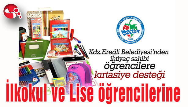 İlkokul ve Lise öğrencilerine kırtasiye desteği...