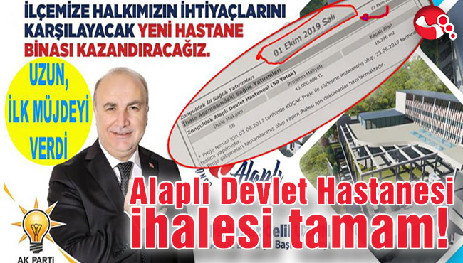 Alaplı Devlet Hastanesi ihalesi tamam!