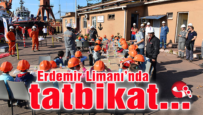 Erdemir Limanı’nda öğrencilerle tatbikat ...