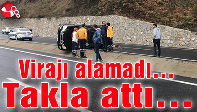 Virajı alamadı… Takla attı…