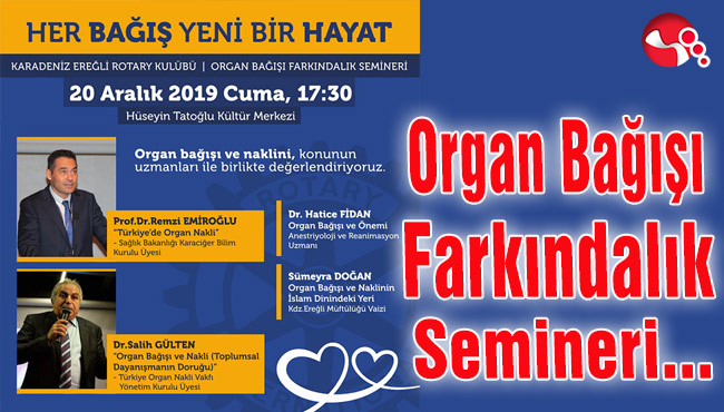 Organ Bağışı Farkındalık Semineri yapılacak...