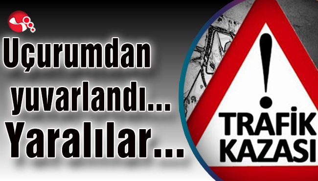 Uçuruma yuvarlandı... 3 yaralı...