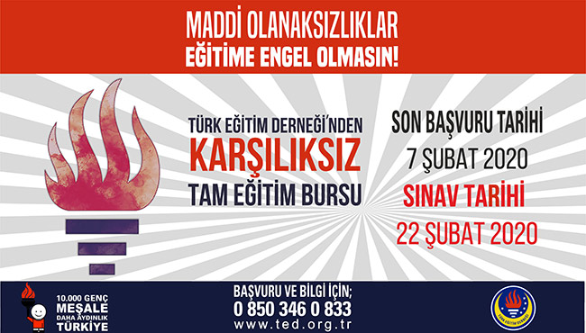 Tam Eğitim Bursu Sınavı 22 Şubat’ta