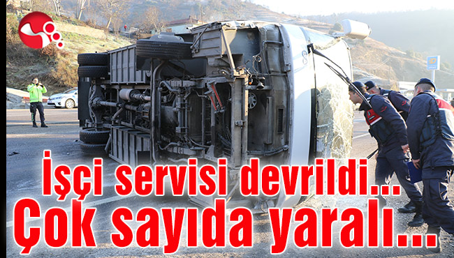İşçi servisi devrildi... Çok sayıda yaralı var...