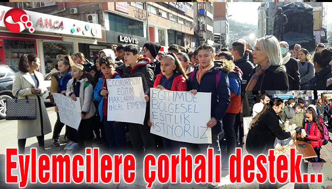 Eylemcilere çorbalı destek...