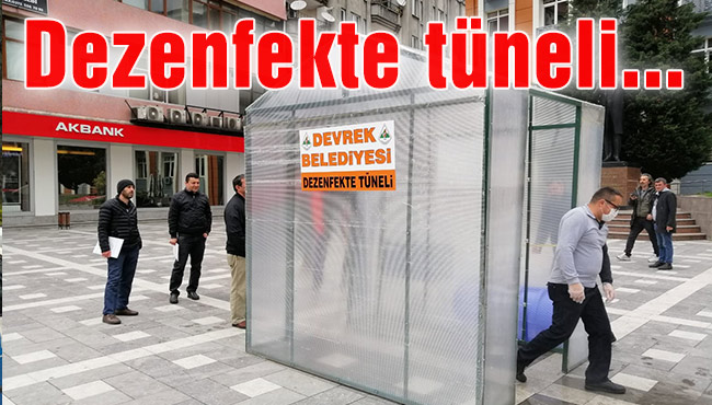 Dezenfekte tüneli kuruldu…