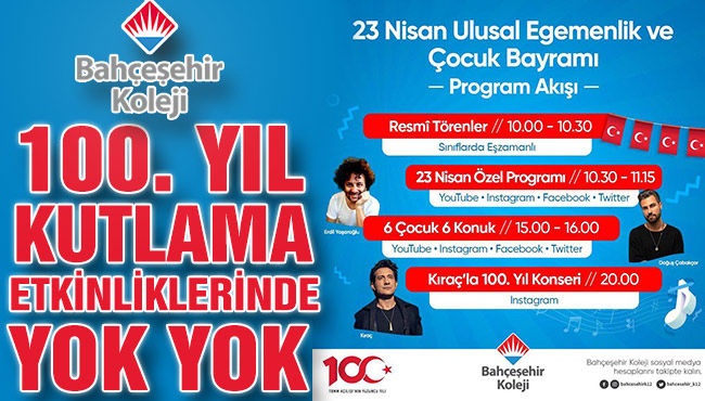 100. YIL KUTLAMA ETKİNLİKLERİNDE YOK YOK