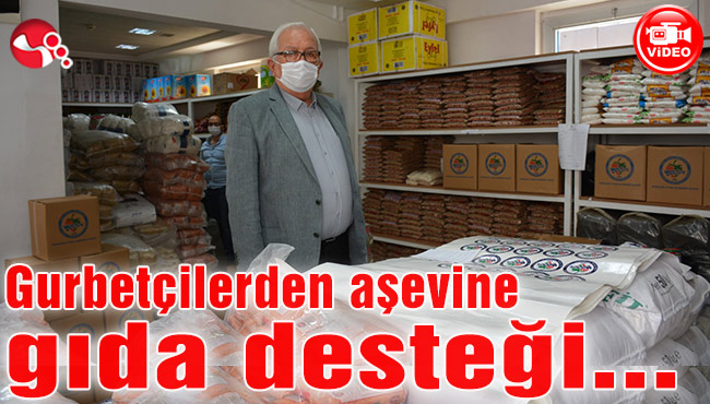 Gurbetçilerden aşevine gıda desteği…