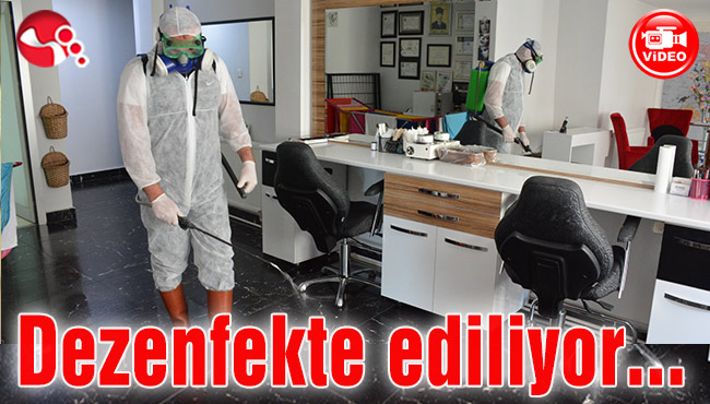 Berber ve kuaförler tek tek dezenfekte ediiyor...