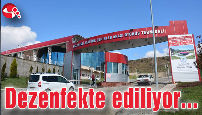 Otogar dezenfekte ediliyor...