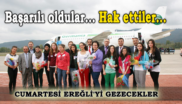 12 ÖĞRENCİ UÇAKLA ZONGULDAK'A GETİRİLDİ