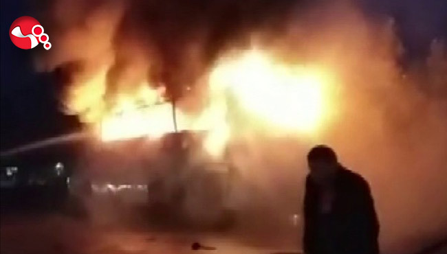 Otobüs alev alev yandı...