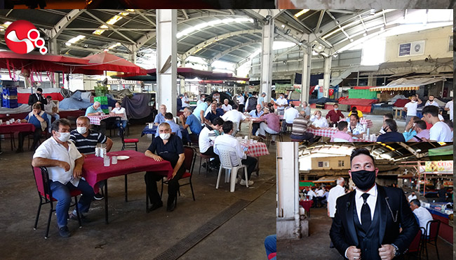 Pazara tezgah yerine düğün masası kuruldu…