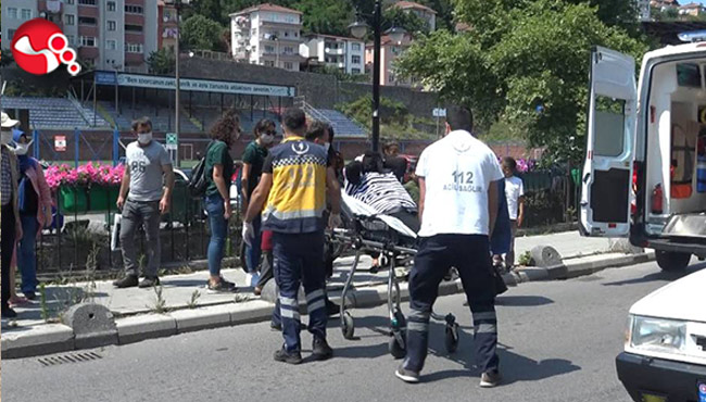 Bisikletten düştü…