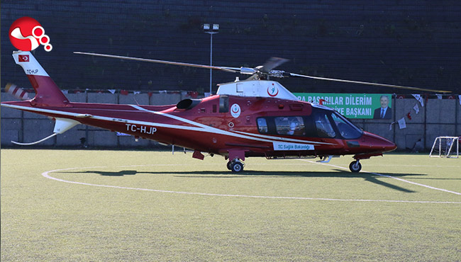 Hava ambulansıyla sevk edildi