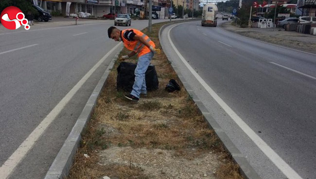 Refüj ve kaldırımlar temizlendi