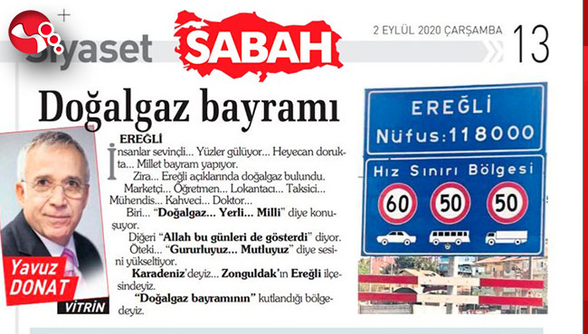 Gazeteci Yavuz Donat, Ereğli’yi ve Doğalgazı yazdı..