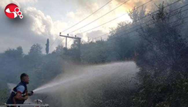 Anız yangını korku saçtı