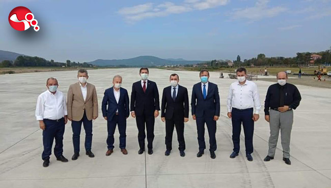 Zonguldak Havalimani pist çalışmaları yerinde incelendi