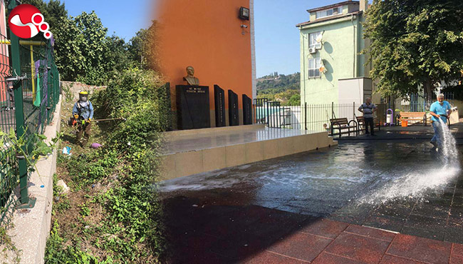 Okul bahçeleri temizleniyor…