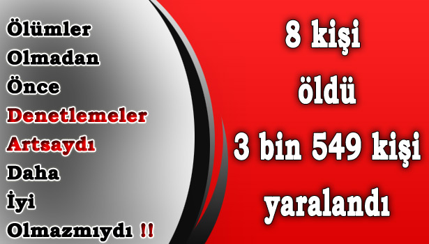 2012 YILINDAKİ İŞ KAZALARINDA DÜŞÜŞ YAŞANDI