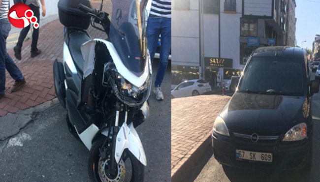Ters yönden geldi, Motosiklete çarptı!..
