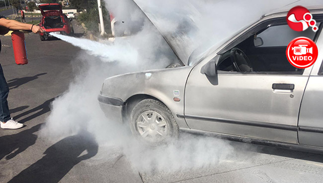 Bir anda alev aldı...