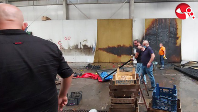 Pazaryerinde yangın..