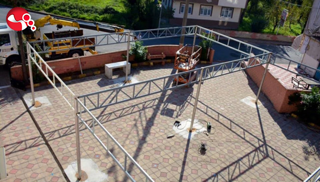 Site Cami Avlusu çalışmalarına başlandı