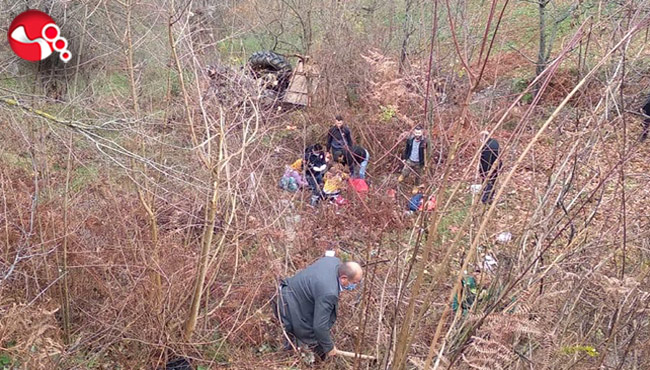 Traktörüyle Uçuruma yuvarlandı...