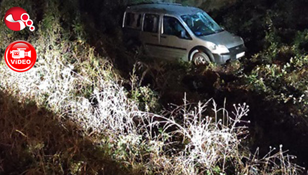 Ticari araç takla attı...