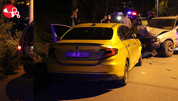 Taksi kamyonetle çarpıştı