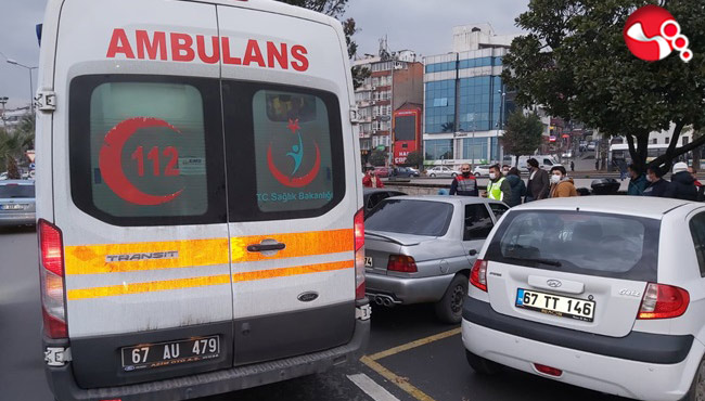 Otomobille Motosiklet çarpıştı...