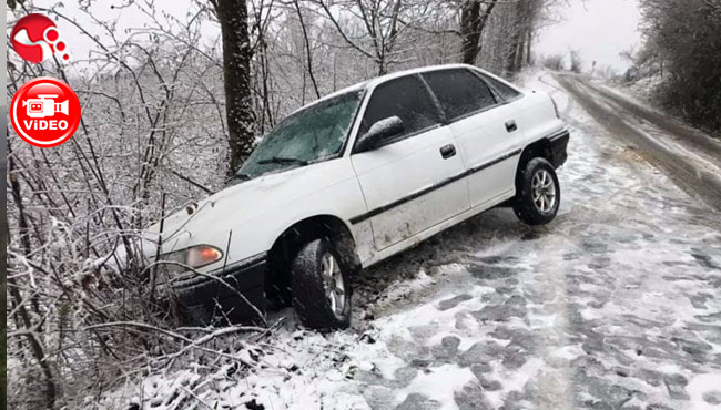 Kar yağışı kazaları beraberinde getirdi!!!