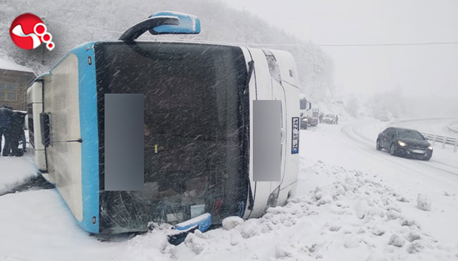 Yolcu Otobüsü devrildi! Çok sayıda yaralı var...