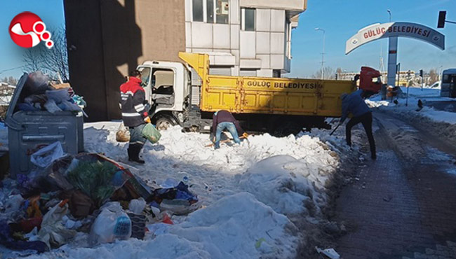 Gülüç'te kar temizleme çalışmaları