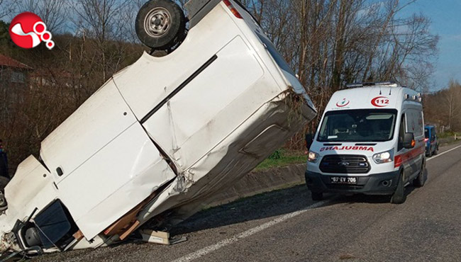 Direksiyon hakimiyetini kaybetti şarampole devrildi...