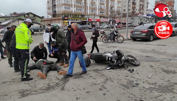 Motosiklet Otomobile çarptı! 1 yaralı...