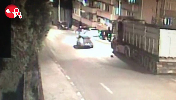 Kaza anı kameralara yansıdı