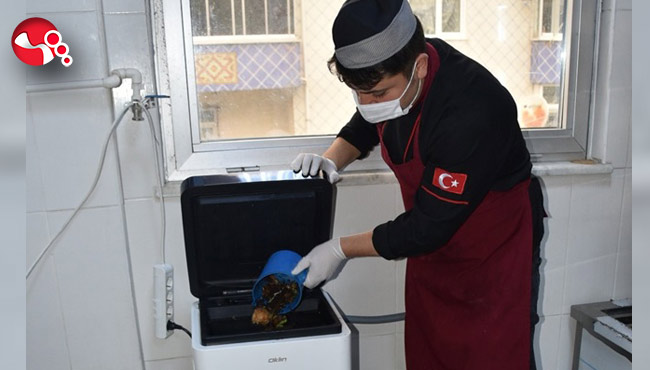 Belediye yemek artıklarından gübre üretiyor...