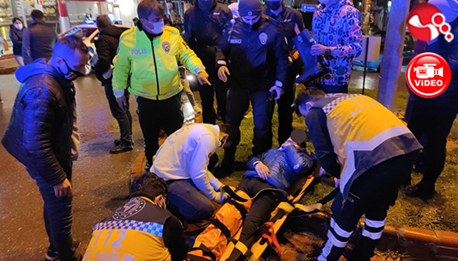 Motosiklet ile Otomobil çarpıştı!