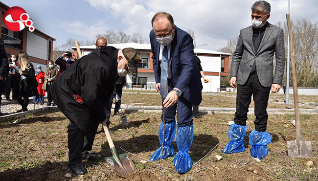 Vali Tutulmaz, Huzurevi Sakinleriyle fidan dikti