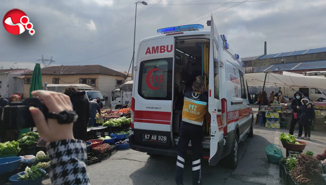 Alış veriş yapıyordu!Kafasına branda düştü...