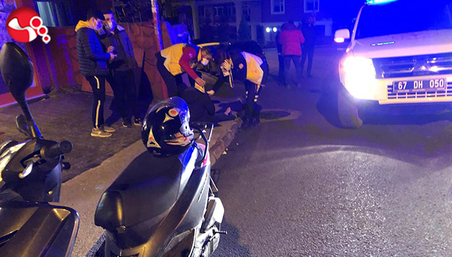 Direksiyon hakimiyetini kaybedince motordan düştü