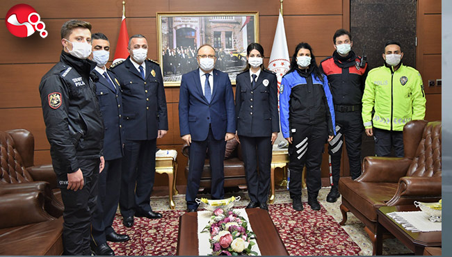 Vali Tutulmaz Emniyet Teşkilatını makamında kabul etti