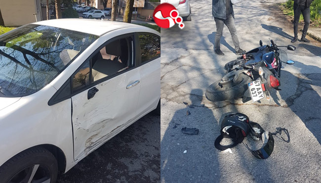Motosiklet Otomobile çarptı..