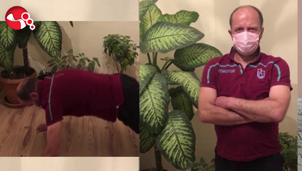 Koronavirüse yakalanan adam şınav çekti, havada pedal çevirdi