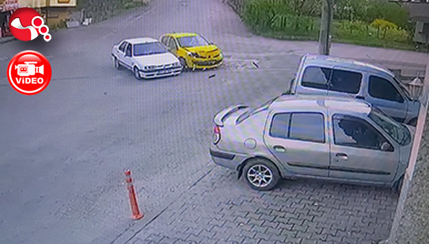 O kaza kameralara yansıdı!!!