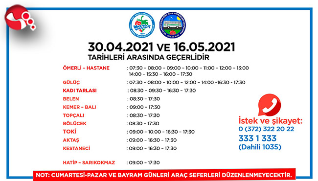 Halk Otobüsü Seferleri kısıtlandı