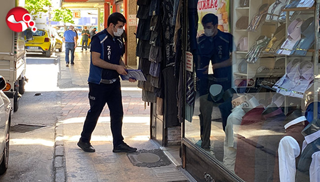 Zabıta Ekiplerinden sosyal mesafe ve maske denetimi